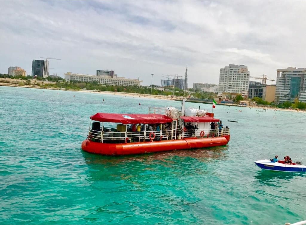 کشتی آکواریوم کیش کف شیشه ای